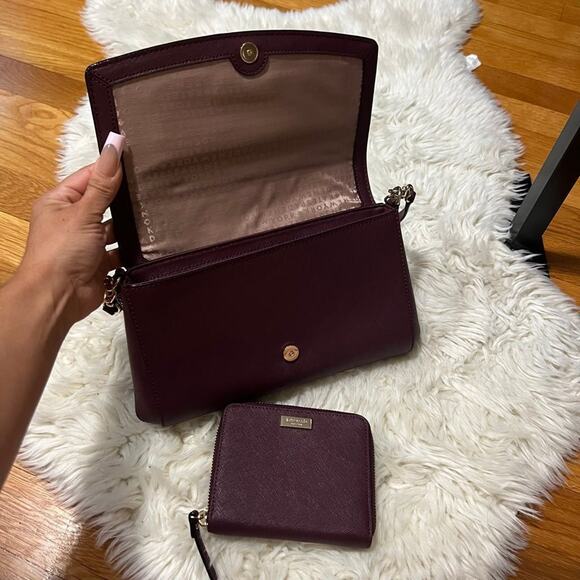 Kate Spade Greer Laurel Way Crossbody Bag Purple/Gold - Picture 3 of 7